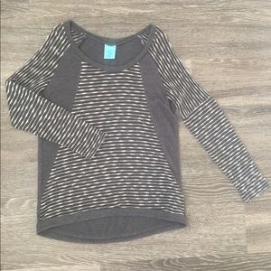 Grey and White Striped Sweater